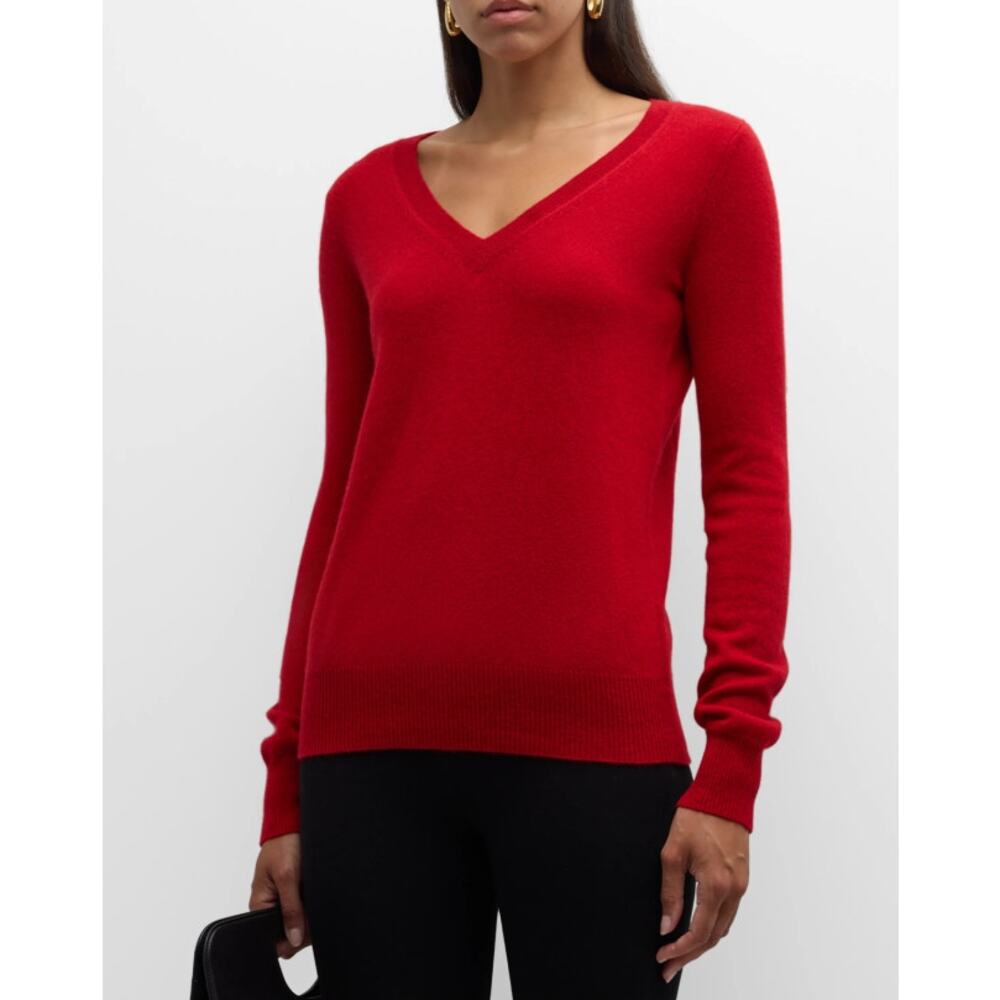 Neiman Marcus Cashmere Collection Classic V-Neck Sweater size L - 100% Cashmere